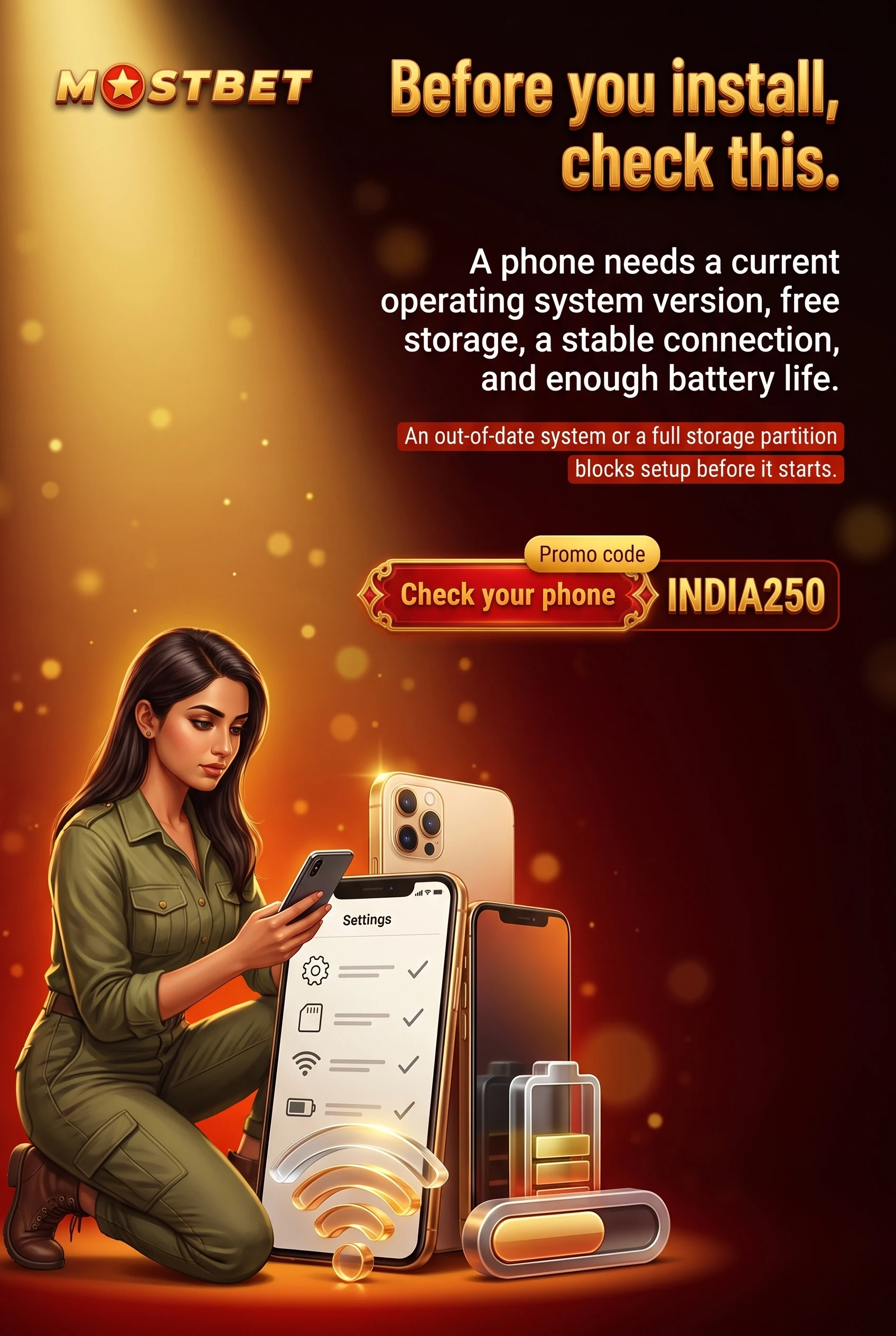 Checking device requirements before installing Mostbet on Android