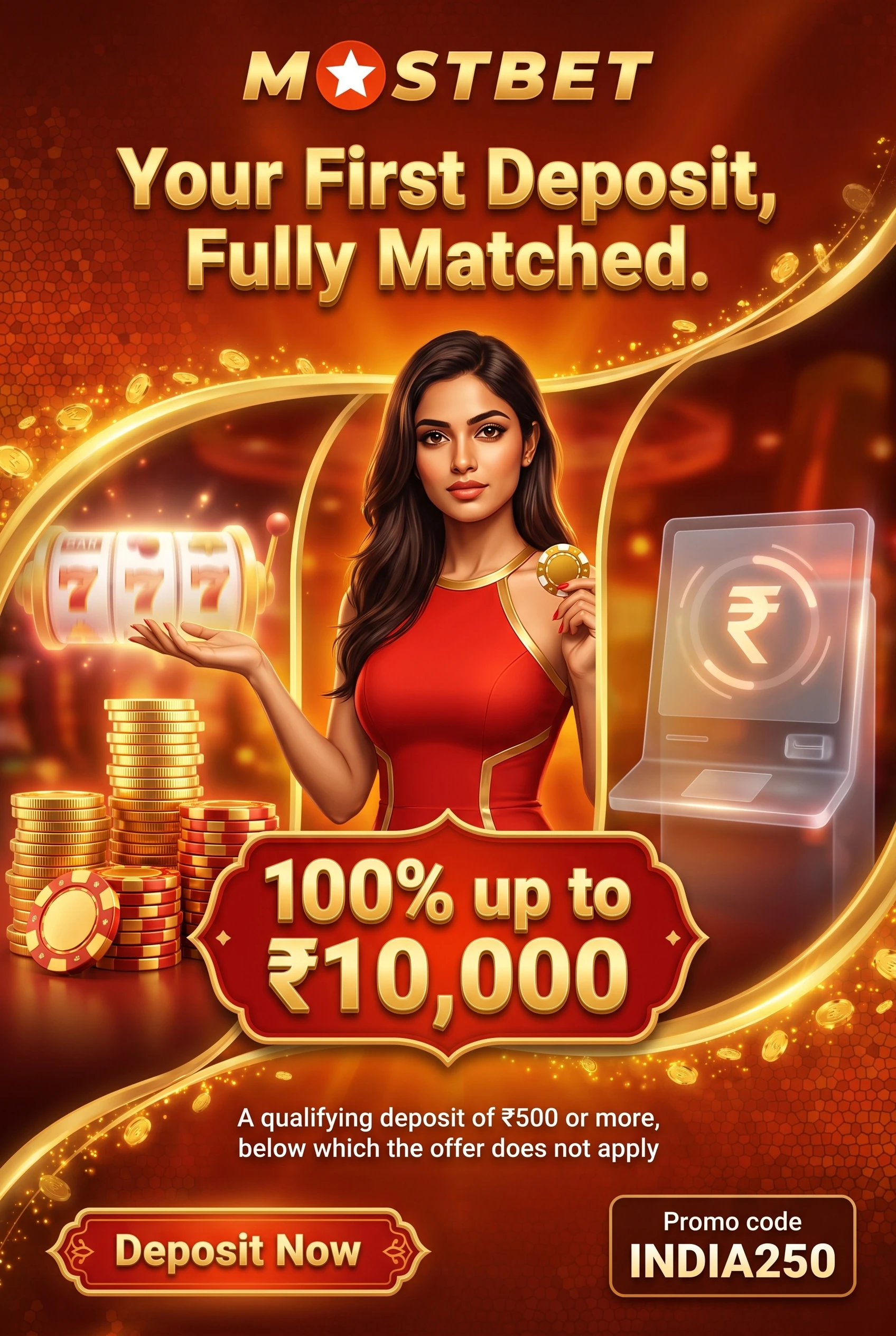 Mostbet first deposit offer of ₹10,000 and 150 free spins